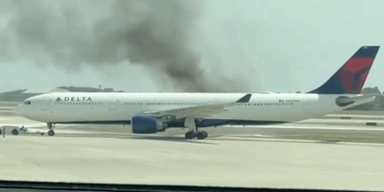 Se incendia motor de avión de Delta en aeropuerto de Orlando